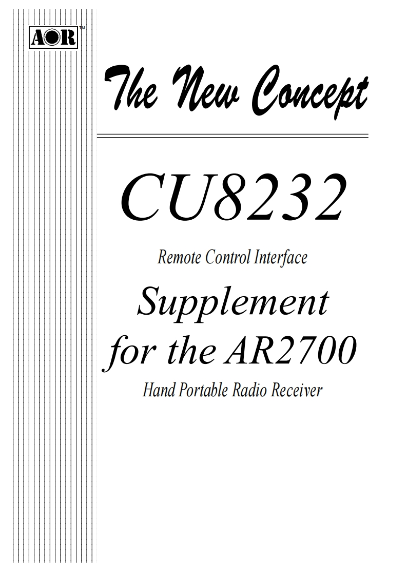 AOR_AR2700_{CU8232}_Manual操作说明书手册